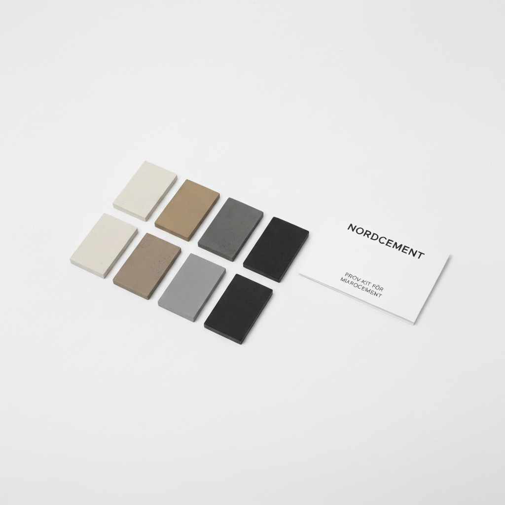 Microcement provkit med färgprover