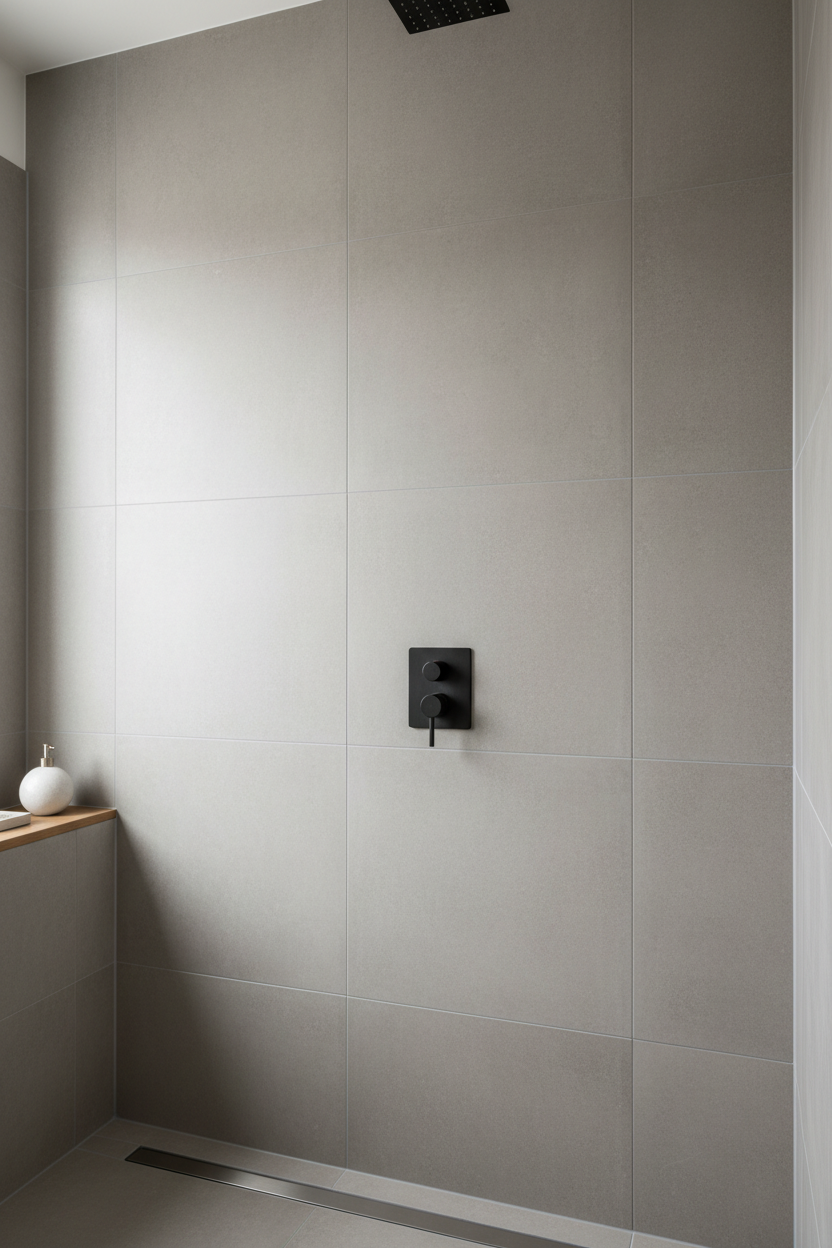 Gråbeige microcement i dusch