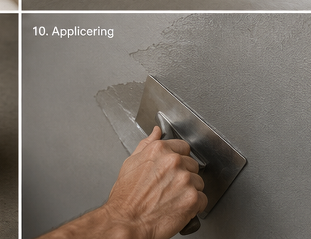 Applicering av microcement på vägg